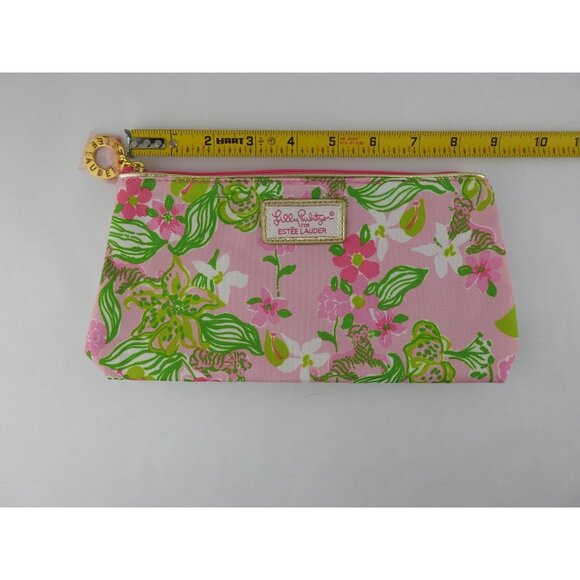Lilly Pulitzer Estee Lauder Pink Green Floral Cosmetic Makeup Bag Pouch - Picture 3 of 4